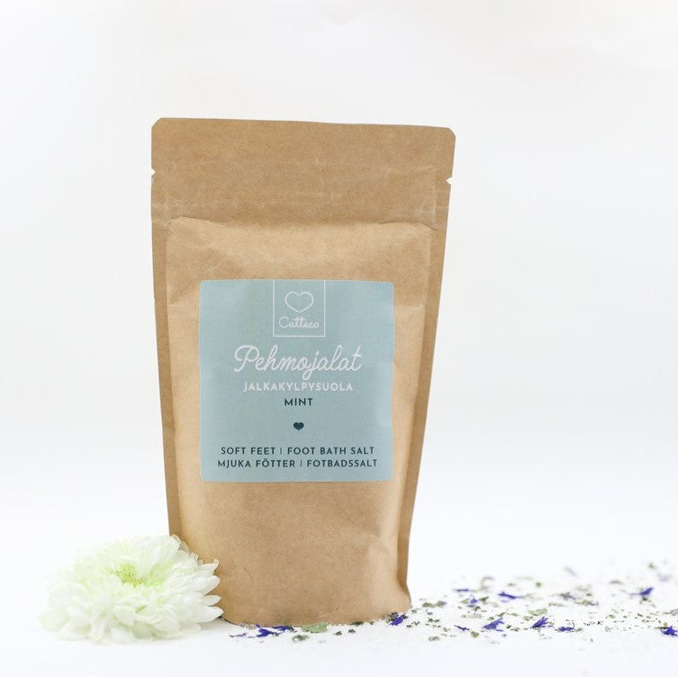 Catteco Pehmojalat Jalkakylpysuola | Minttu 150g, vegaaninen tuote